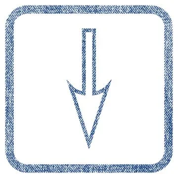 Sharp Arrow Down Fabric Textured Icon Illustrazione stock