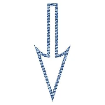Sharp Arrow Down Fabric Textured Icon Illustrazione stock