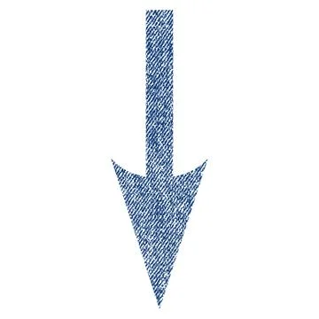 Sharp Arrow Down Fabric Textured Icon Illustrazione stock