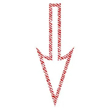 Sharp Arrow Down Fabric Textured Icon Illustrazione stock