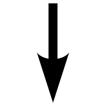 Sharp Arrow Down Flat Vector Icon 库存插图