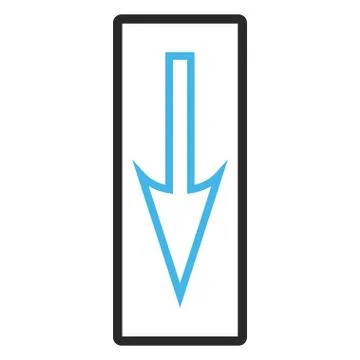 Sharp Arrow Down Framed Glyph Icon 库存插图