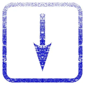 Sharp Arrow Down Framed Textured Icon Illustrazione stock
