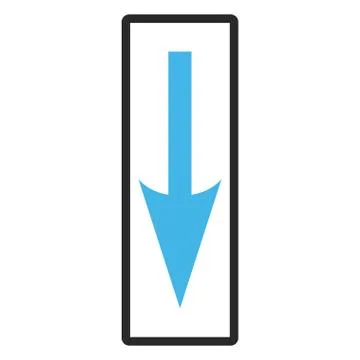 Sharp Arrow Down Framed Vector Icon 库存插图
