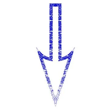 Sharp Arrow Down Grunge Textured Icon イラスト素材