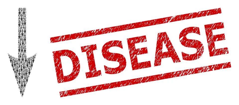 Sharp Arrow Down Recursive Composition of Sharp Arrow Down Icons and Distress Stock Illustration