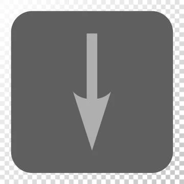 Sharp Arrow Down Rounded Square Button 库存插图
