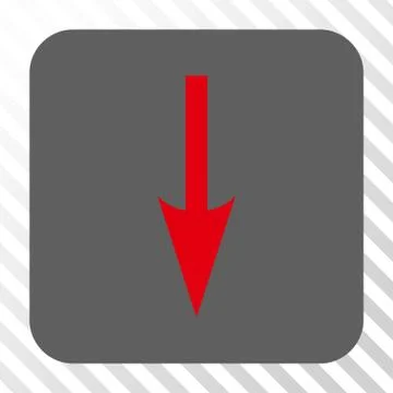 Sharp Arrow Down Rounded Square Button 库存插图