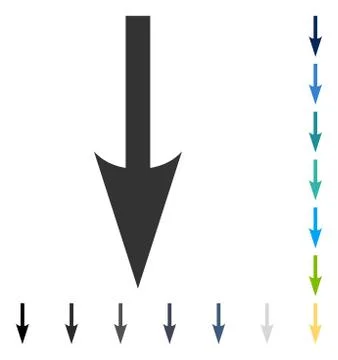 Sharp Arrow Down Vector Icon 스톡 일러스트