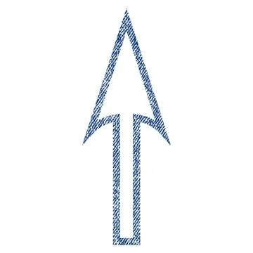 Sharp Arrow Up Fabric Textured Icon Illustrazione stock