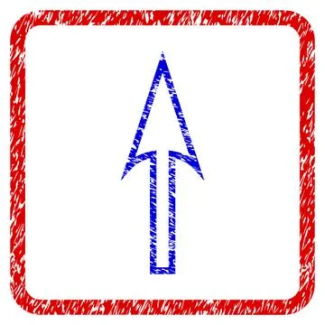 Sharp Arrow Up Grunge Framed Icon Stock Illustration