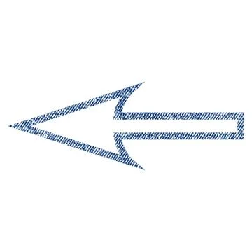 Sharp Arrow Left Fabric Textured Icon Illustrazione stock