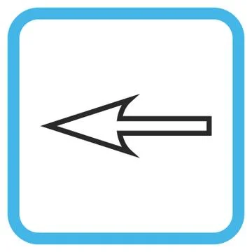 Sharp Arrow Left Vector Icon In a Frame Stock Illustration