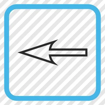 Sharp Arrow Left Vector Icon In a Frame Stock Illustration
