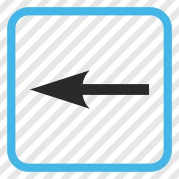 Sharp Arrow Left Vector Icon In a Frame Stock Illustration