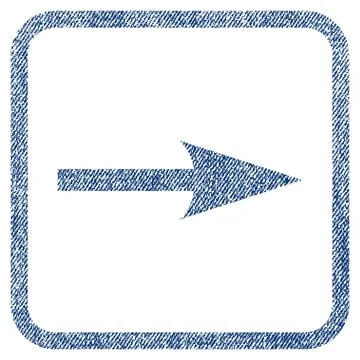 Sharp Arrow Right Fabric Textured Icon Illustrazione stock