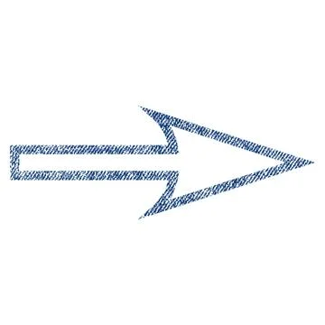 Sharp Arrow Right Fabric Textured Icon Illustrazione stock