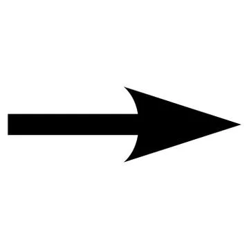 Sharp Arrow Right Flat Vector Icon Stock Illustration