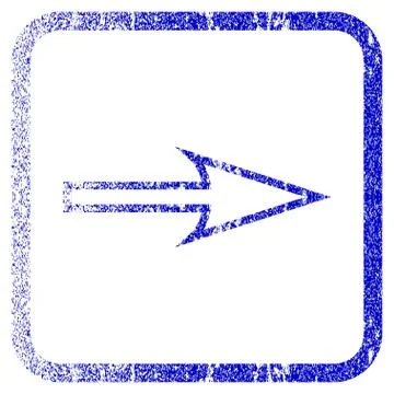 Sharp Arrow Right Framed Textured Icon Illustrazione stock