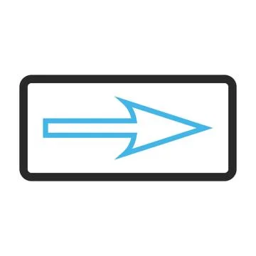 Sharp Arrow Right Framed Vector Icon Stock Illustration
