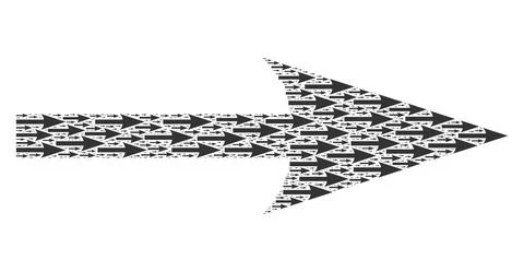 Sharp Arrow Right Recursion Collage of Itself Items 库存插图