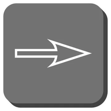 Sharp Arrow Right Rounded Square Vector Icon Stock Illustration