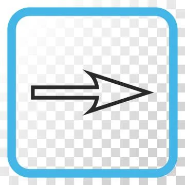 Sharp Arrow Right Vector Icon In a Frame Stock Illustration