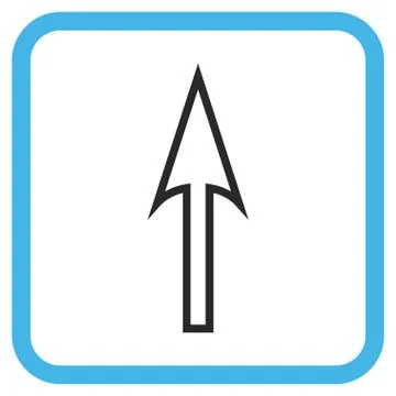 Sharp Arrow Up Vector Icon In a Frame Stock Illustration