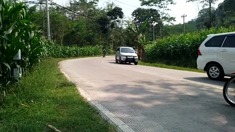 Sharp bends in the Kendal Highlands, Central Java Video stock 209459792