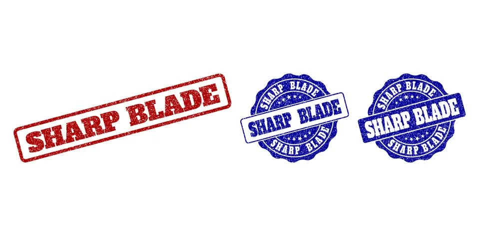 SHARP BLADE Grunge Stamp Seals イラスト素材
