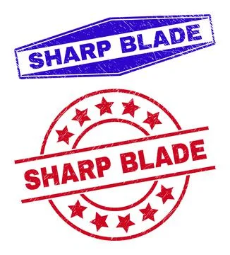 SHARP BLADE Scratched Watermarks in Circle and Hexagonal Forms Illustrazione stock