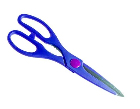 Sharp blue scissors Foto stock