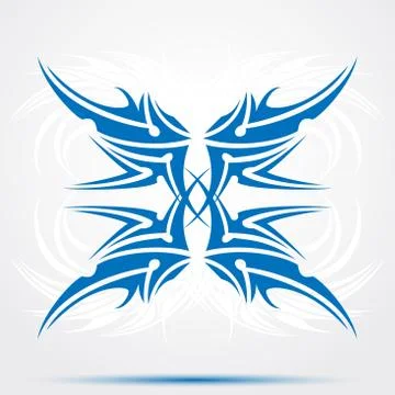 Sharp blue tribal tattoo Stock Illustration