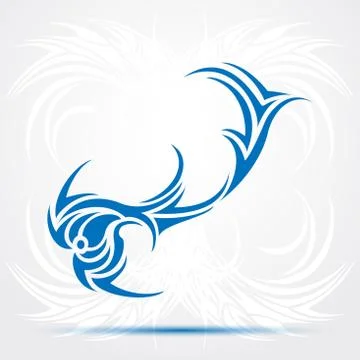 Sharp blue tribal tattoo. Illustrazione stock