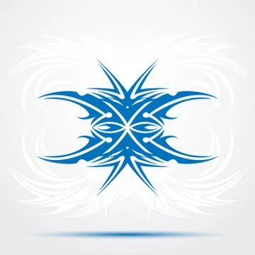 Sharp blue tribal tattoo. Illustrazione stock