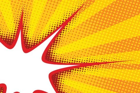 Sharp bubble comic cloud in pop art yellow background Stock Illustration