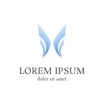 Sharp butterfly wings curve logo design template Stock Illustration