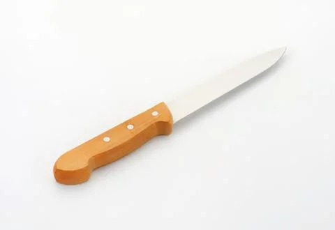 Sharp chef knife with wooden handle Stock Photos