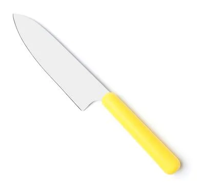 Sharp chef's knife on white background. Kitchen utensil Stock Photos