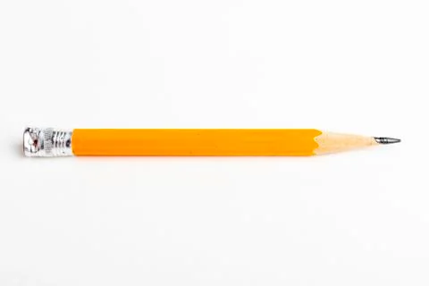 Sharp Classic Yellow-Orange Hexagonal Pencil Stub Stock Photos