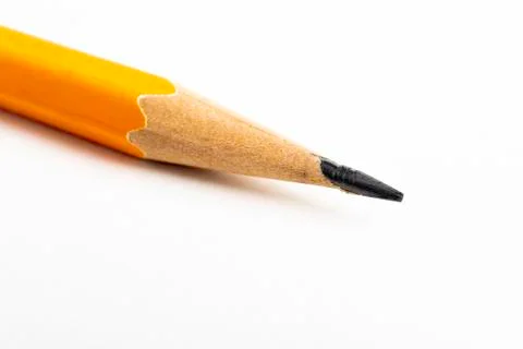 Sharp Classic Yellow-Orange Hexagonal Pencil Stub Stock Photos