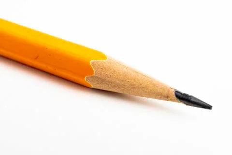 Sharp Classic Yellow-Orange Hexagonal Pencil Stub Stock Photos