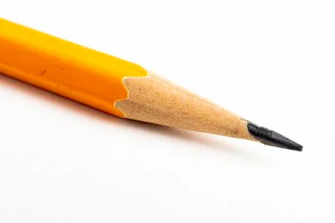 Sharp Classic Yellow-Orange Hexagonal Pencil Stub Stock Photos