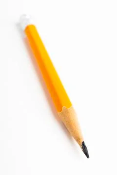 Sharp Classic Yellow-Orange Hexagonal Pencil Stub Stock Photos
