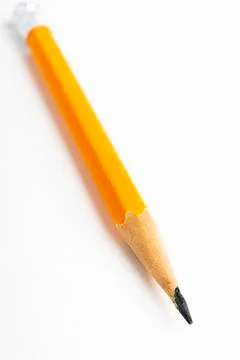 Sharp Classic Yellow-Orange Hexagonal Pencil Stub 스톡 사진