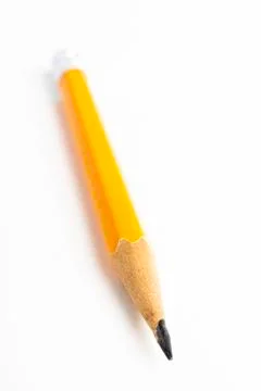 Sharp Classic Yellow-Orange Hexagonal Pencil Stub Stock Photos