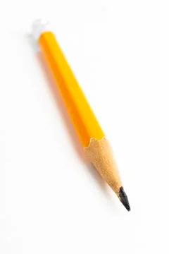 Sharp Classic Yellow-Orange Hexagonal Pencil Stub Stock Photos