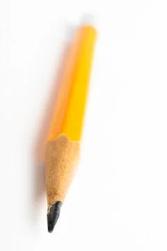 Sharp Classic Yellow-Orange Hexagonal Pencil Stub Stock Photos