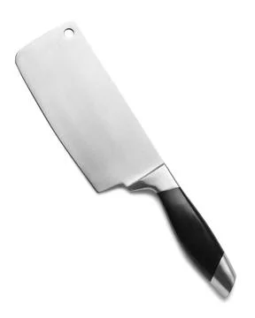Sharp cleaver knife isolated on white. Kitchen utensil Stock Photos