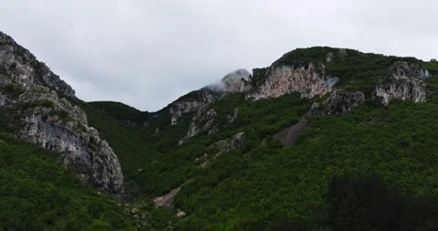 Sharp Cliff Edges Famous Climbing Grounds Covered By Dark Rain Clouds Tropical Stock-Footage 300442421